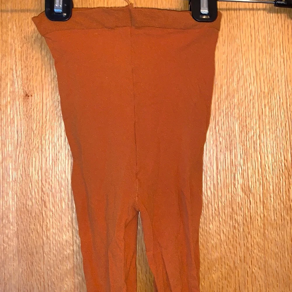 Pumpkin orange tights hosiery pantyhose slightly worn good condition Small med